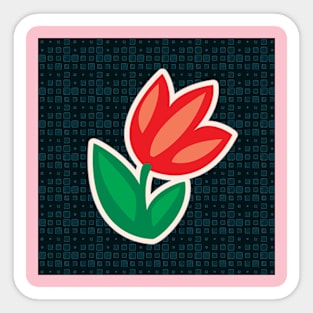 Red flower Sticker